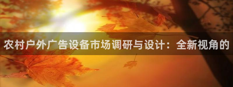 杏宇平台好吗：农村户外广告设备市场调研与
