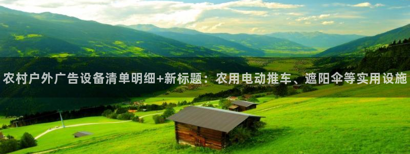 杏宇代理注册：农村户外广告设备清单明细+